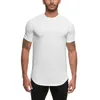 Yaz Moda Örgü T Gömlek Erkekler Hızlı Kuru Nefes Kısa Kollu Spor Mens T-shirt Gym Tees Elastik Sıkı Vücut Geliştirme Tops 210421