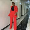 Women's Two Piece Pants Business Women Blazer Sets 2 Outfits Pink Jacket Wide Leg Suit Elegant Fall Winter Formal Suits Party Office Clothes