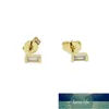 Stud Mini Small 2*4mm Baguette Square CZ Simple Women Multiple Piercing Minimal Gold Color Cute Earring1