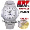 2022 GRF V4 5726/1A-010 Cal.324SC A324 Automatic Mens Watch Annual Calendar Moon Phase White Textured Dial Stainless Bracelet And Case Super version eternity Watches