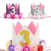 Crown Baby Headbands Girls Birthday Party Hairs Accessories Milky White Gold Silver Plated Figures Kids Flower Fashion Hair Band 4 5jm G2