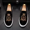 Fashion Suede Leather Embroidery rhinestone shoes Mens Casual Printed Moccasins Wedding Business Dress loafers Man Party Driving Flats B51