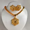 Orecchini Collana WANDO Luxury Ethiopian Dubai Gold Color Flower Ball Pendant Set Women Girl Jewelry Papua Guinea Jewelry