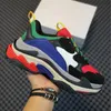 Crystal Bottom Clear Sole Triple S Chaussures 17FW Sneakers Lettre Noir Crème Rouge Papa Plate-forme Rétro Dames Hommes Femmes Baskets