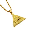Eye en acier inoxydable de Horus Pyramide Freemason Masonic Pendant Black Evil Eye Crystals Mason Collier Religieux Bijoux