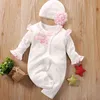 Blommig Nyfödd Baby Girl Romper Bomull Nyfödd Spädbarn Småbarn Små flickor Kostym Onesie Jumpsuit Kläder Bebe Pyjamas Overall G1218