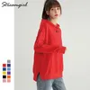 Streamgirl Casual Oversized Hoodie Sweatshirt Women Spring Black 's Hoodies For Couple Sweatshirts With Split 211222