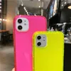 Miękkie TPU Wstrząsy Szafy dla iPhone 12 Mini 7 8 Plus Neon Fluorescencyjny Telefon Telefon