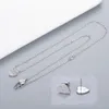 Fashion Style Lady Necklace Earring Engraved Letter Plated Silver Necklaces With Single Heart Pendant