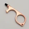 Party Favor Metal Safety Touchless Door Opener Stylus Key Hook Hands Handle Tool Keychain with Silicone Head2124174