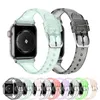 Correa de silicona de cristal para Apple Watch 44mm 40mm 38mm 42mm pulsera delgada con purpurina para mujer iWatch series 3 4 5 6 SE