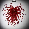 Lampes Suspendues Modernes Lustres LED Lumières Verre Soufflé Art Plafonnier Pendentif-Éclairage Couleur Rouge 32 Pouces pour Décoration De Noël-L