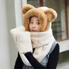 Adult and bride's 3-in-1 glov long ear scarf Kawai interting birthday gift plush rabbit hat winter2332