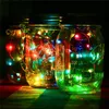 Solar Powered 1M 10LEDs Mason Jar Tapa Insertar Fairy String Light para jardín