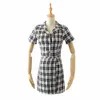 Kvinnor Två Piece Set Vintage Plaid Mini Skirt Kvinnor Sommarskjortor Sexiga Crop Top Womens S 210521