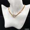 Classic Double Letter Pendant Necklaces Rhinestone Diamond Necklace Crystal Jewelry Designers Women Bracelets Rings Set