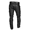 Calças masculinas homens outono inverno punk retro goth slim casual longa forma de couro sólido cor sólida calças lápis