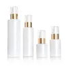 100PCs tomma 20 ml parfymflaskor 30ml 60ml 100ml 120 ml Vit glaspump Lotion Spray Bottle Gold Färglock