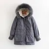 Hiver Chaud Veste Col De Fourrure Longue Parka Plus La Taille Manteau Casual Coton Outwear Park taille 210531