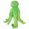 Halloween Green Octopus Mascot Kostuum Top Kwaliteit Catoon Karakter Outfits Volwassenen Maat Kerstcarnaval Verjaardagsfeestje Outdoor Outfit