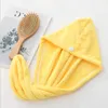 Bonnets de douche Serviette de cheveux en microfibre Wrap pour les femmes Super Absorbant Cheveux à séchage rapide Turban Séchage Curly Long Épais Spa Bonnet de bain GYL02