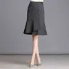Plaid coréen Vintage irrégulière taille haute jupe élégante ligne a mode printemps été jupes femmes Faldas 8816 50 210521