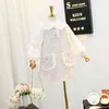 子供のためのCICI GIRL Boutique Tweed Phat皿のドレスエレガントなレースのフリル秋冬パフスリーブプリンセス女子服210529