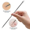 4 pçs / set Circhehead Comedone Acne Grain Defeito Extrator de vácuo Removedor de cravo ferramenta colher para ferramentas de cuidados com a pele