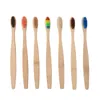 Natural Bamboo Toothbrush Wholesale Environment Wooden Rainbow Tooth Brush Oral Care Soft Bristle Disposable Toothbrushes