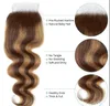 Highlight Human Hair Closure Transparent Lace 4x4 Closure Straight Body Wave