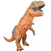 Nadmuchiwany Dorosły T Rex Costume Dinozaur Kostiumy Blow Up Fancy Dress Mascot Party Cosplay Costume Dla Mężczyzn Kobiety Dino Cartoon Y0827