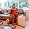 Roupas étnicas Africano Dashiki Dress Dress Pant Set 2pcs Suits Leopard Muçulmano Abaya Kimono Long Robe Vestes Jubah Ramadan Eid Arab Islâmico Sexy la