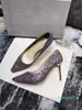 Moda Novas Mulheres Bombas Casamento JC Heaver Heavone Sandália 10.5cm Ponto Ponto Saltoado Noiva Diamante Londres Vestido Sapatos