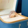 bague série possession PIAGE 5A ROSE extrêmement en argent sterling plaqué or 18 carats Bijoux de luxe rotatifs bagues de créateurs de marque de mariage diamants Perceuse à une rangée