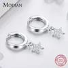 Luxe Solid 925 Sterling Argent Coeurs Étoiles Dangle Boucles d'oreilles Mode Jewerly pour les femmes Boucle d'oreille de mariage Cadeau 210707