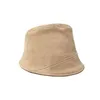 春の夏のスエードのバケツの帽子女性のファッション不規則なフラットトップパナマキャップソリッドカラーブリムフィッシャーマンマン帽屋外旅行ビーチG220311