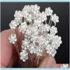 Headbands Jewelry20Pcs Fashion Wedding Bridal Pearl Flower Clear Crystal Rhinestone Pins Clips Bridesmaid Wear Jewelry Hair Aessories Drop D