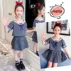 Kids Summer Clothes Girls Tshirt + Rok 2 stks Kleding Patchwork Girl Casual Style Tracksuit 210527