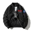 Designer NASA Jacka herr dragkedja Kläder Flight Pilot herr jackor rockar klassiska Bomber Windbreaker varm Tjock baseball rock hip hop streetwear Broderi Bokstav