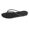 Mulheres Sandálias Liso Chinelos Sandália All-Match Girl Shoes Marca Geléia Orelha Não-deslizamento Slides Lady Flip Flops Tamanho 35-40 No04