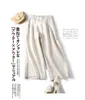 width legs linen trousers long women pants good quality linen comfortable material lady long cotton pants legs width style fashi Q0801