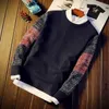 Höst Vintertröja Mäns Round Neck Solid Färg Turtleneck Sweater Mäns Ungdom Trend Ny Slim Långärmad Sweater Y0907