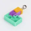 Alphabet Letters Keychain Decompression Toys Party Gifts Mobile Phone with Silicone Letterss Sensory Bubble Keyring Simple Dimple Fingertip Fidget Toy