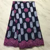 5 yards / lot 멋진 오렌지 아프리카 코튼 패브릭 꽃 자수 일치 크리스탈 스위스 Voile 레이스 PL12156