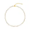 Collier de perles naturelles baroques pour femmes, chaîne de clavicule, tempérament simple, bijoux cadeau de fête de mariage, polyvalent, 2020