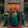 Aqua Green Mermaid Long Bridesmaid Dresses 2021 Sexy plus size Garden African Maid Of Honor Wedding Guest Dress robe femme