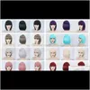 Zf Fashion 30Cm 8 Colors S Bob Bang Black Gray Synthetic Hair For Women Hn6Ro V4L7I
