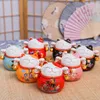 4/6.5 inch Ceramic Maneki Neko Piggy Bank Creative Home Decoration Porcelain Ornaments Lucky Fortune Cat Money Box Business Gift 211101