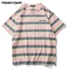 Heren Basic Striped T-shirt Zomer Korte Mouw Tee Hip Hop Oversized Katoen Casual Harajuku Streetwear Top Tshirts Kleding 210601
