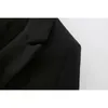 Mujeres vintage negro slim blazers moda damas elegante doble botonadura trajes largos chaquetas femeninas chic traje niñas lindo 210430